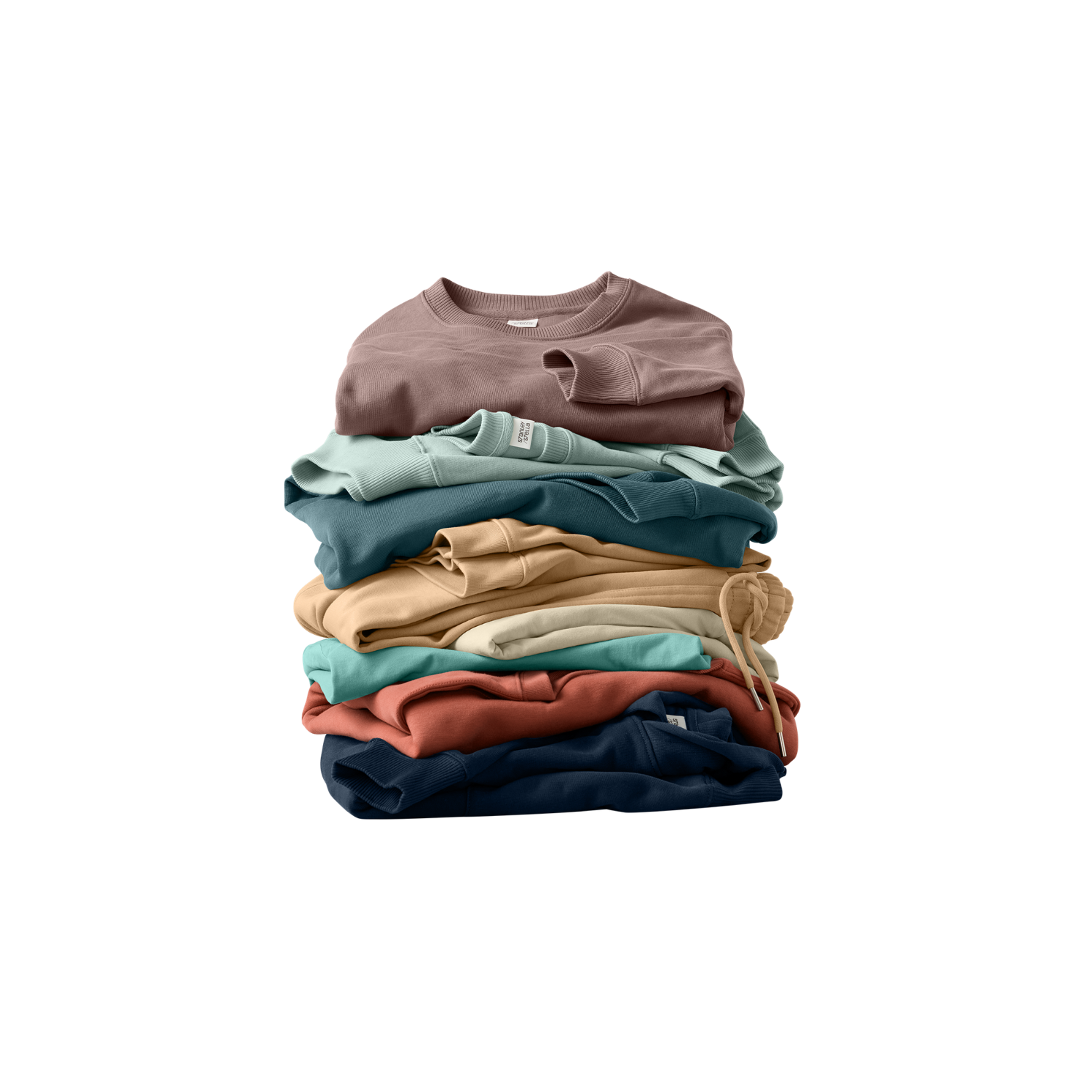 Stack of folded branded tees